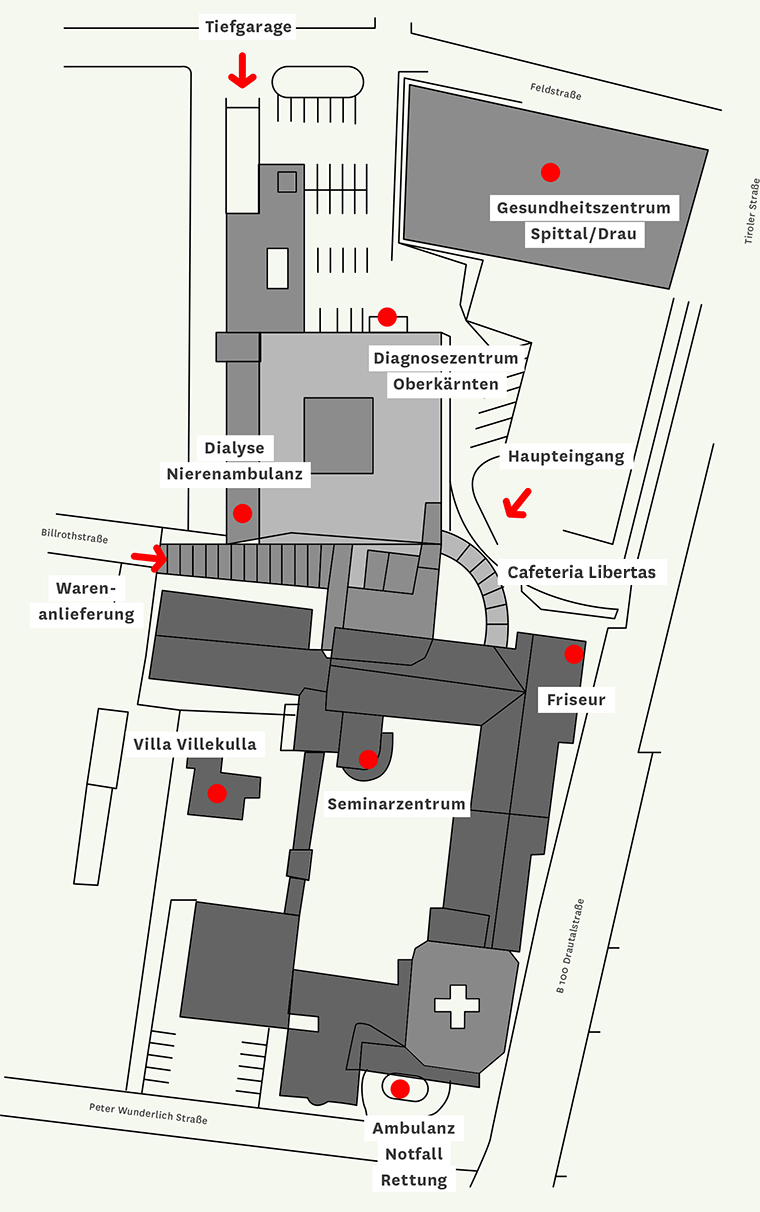 Lageplan | KH Spittal/Drau